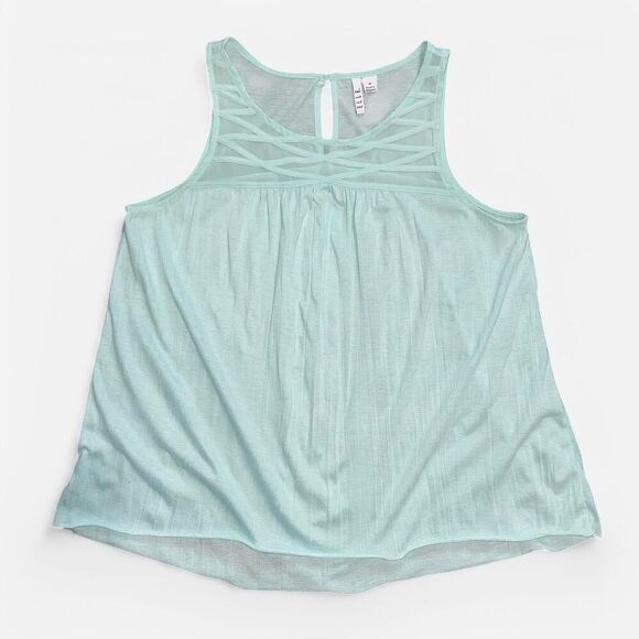 Elle Robin Egg Blue Turquoise Tank Top Blouse - Picture 4 of 6